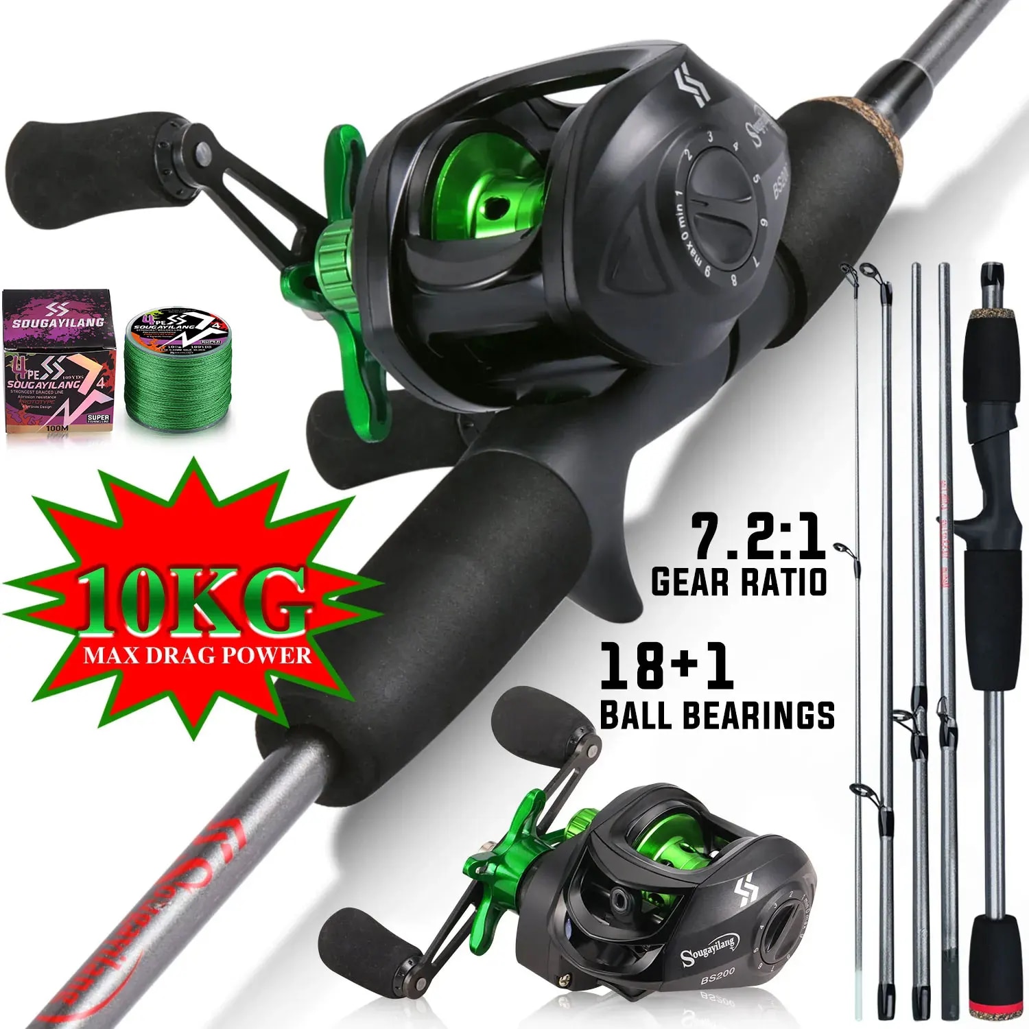 Fishing Line Spooler - Sougayilang الصيد رود كومبو 1.7 متر